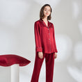 Load image into Gallery viewer, Ladies Long Sleeve Sleeping 100% Natural Silk Home Pajamas Set
