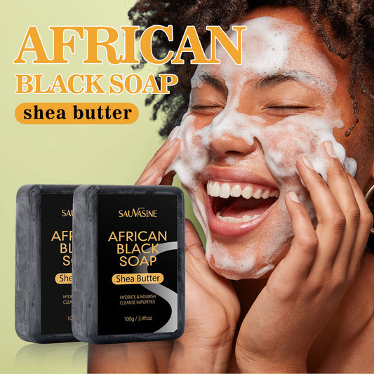 Shuo Woxin African Black Soap Deep Cleansing Body Anti-mite Moisturizing Skin