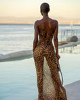 Load image into Gallery viewer, Backless See-through Leopard Print Dress
