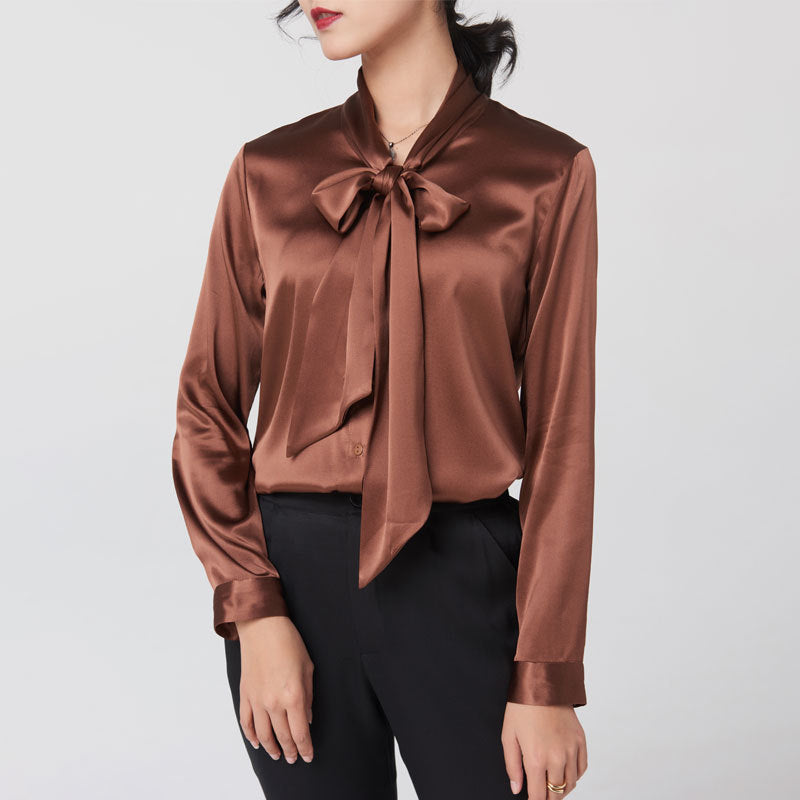 Women's Long Sleeve Ice Silk Royal Shirt