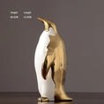 Load image into Gallery viewer, Gold White Penguin statue Home Decor
