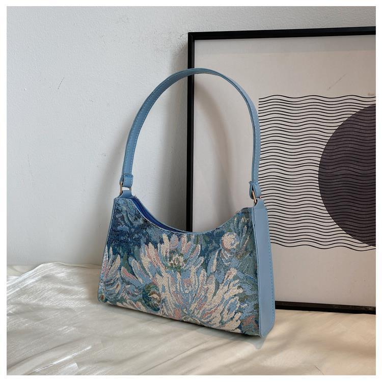 Flower premium painted Women's Handbag Underarm Bag