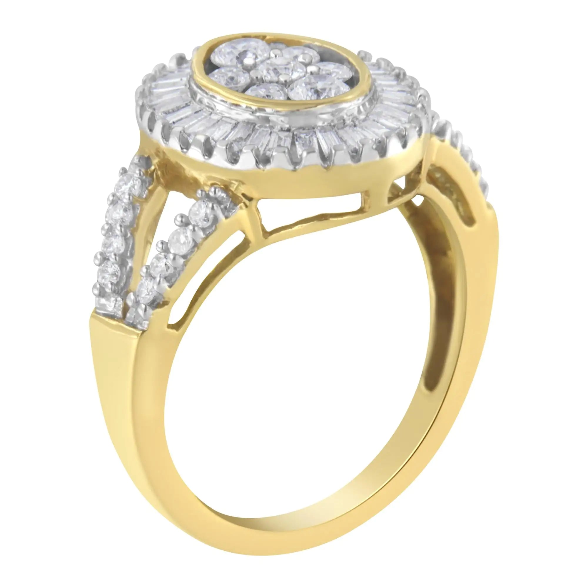 10k Yellow Gold Diamond Cocktail Ring (1 cttw, H-I Color, SI2-I1 Clarity)