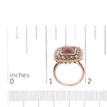 Load image into Gallery viewer, 14K Rose Gold 4 1/3 Cttw Fancy Color Rose Cut Diamond Triple Halo Cocktail Ring (Fancy Color, I1-I2 Clarity) - Size 7
