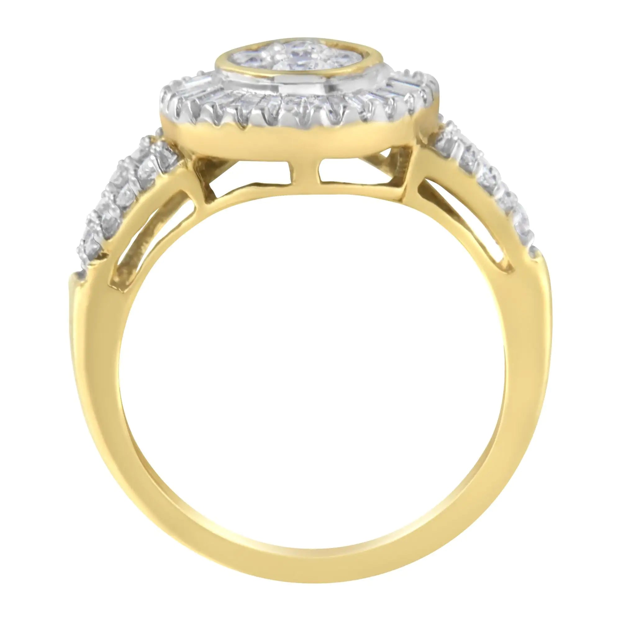 10k Yellow Gold Diamond Cocktail Ring (1 cttw, H-I Color, SI2-I1 Clarity)