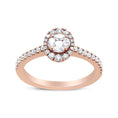 Load image into Gallery viewer, 18K Rose Gold 1/2 Cttw Composite Marquise Composite Diamond Oval Shaped Halo Engagement Ring (F-G Color, VS1-VS2 Clarity)
