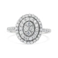 Load image into Gallery viewer, .925 Sterling Silver 1.0 Cttw Round-Cut Diamond Cluster Ring (I-J Color, I3 Clarity)
