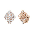 Load image into Gallery viewer, 18K Rose Gold 8 1/3 Cttw Pear and Round Diamond Floral Cluster Omega Earrings (F-G Color, VS1-VS2 Clarity)
