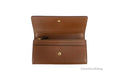 Load image into Gallery viewer, Burberry Porter Tan Leather Branded Embossed Clutch Flap Wallet
