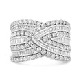 Load image into Gallery viewer, .925 Sterling Silver 2 3/8 Cttw Diamond Multi Row Overlay Band Ring ( J-K Color, I3 Clarity)
