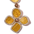 Load image into Gallery viewer, 14K Yellow Gold 16 7/8 Cttw Fancy Yellow Rose Cut Diamond 16" Collar Necklace with 4 Leaf Clover Drop (Fancy Yellow/I-J Color, I1-I2 Clarity)
