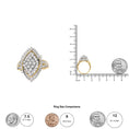 Load image into Gallery viewer, 10K Yellow Gold 1.0 Cttw Round and Baguette-Cut Diamond Cluster Ring (I-J Color, SI2-I1 Clarity)
