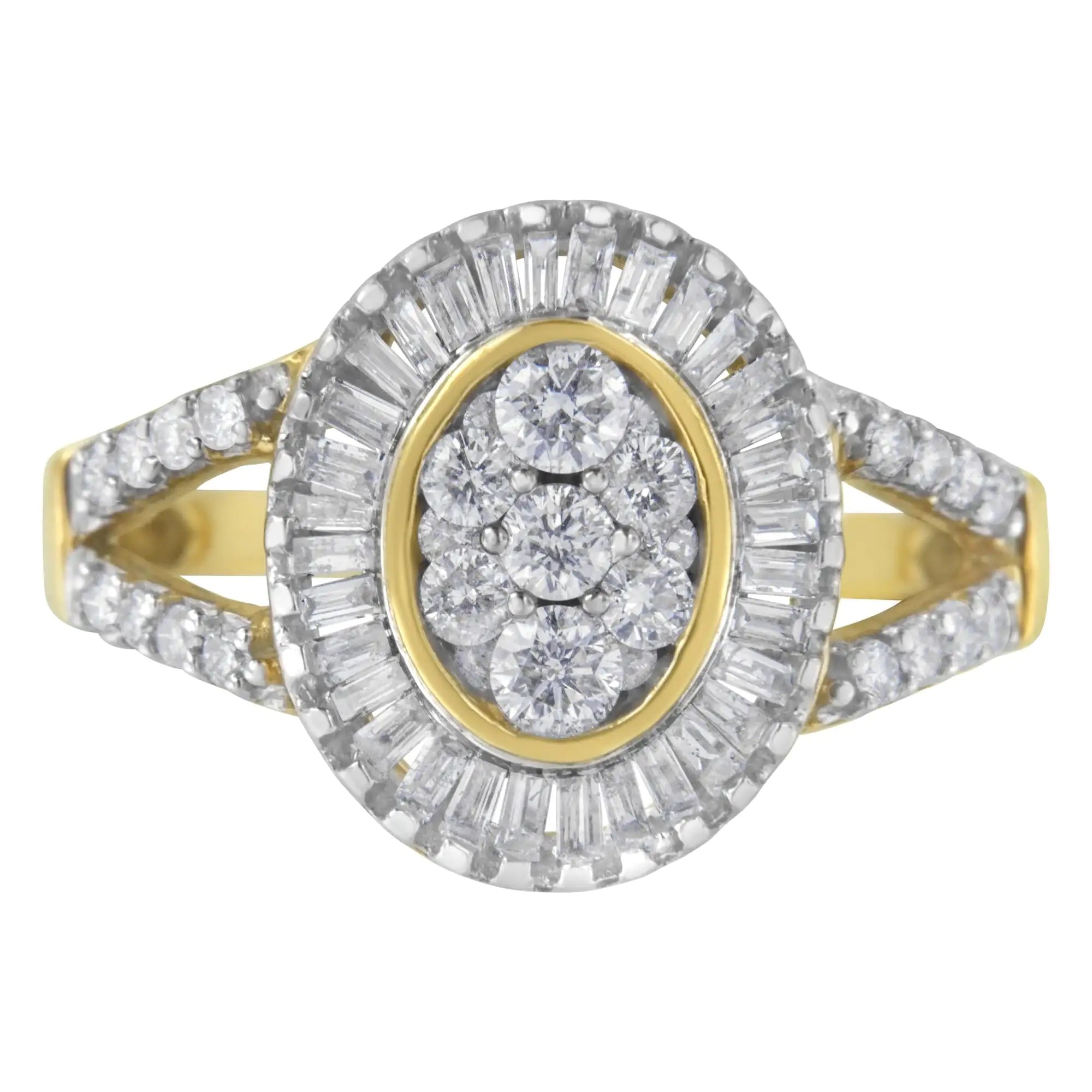 10k Yellow Gold Diamond Cocktail Ring (1 cttw, H-I Color, SI2-I1 Clarity)