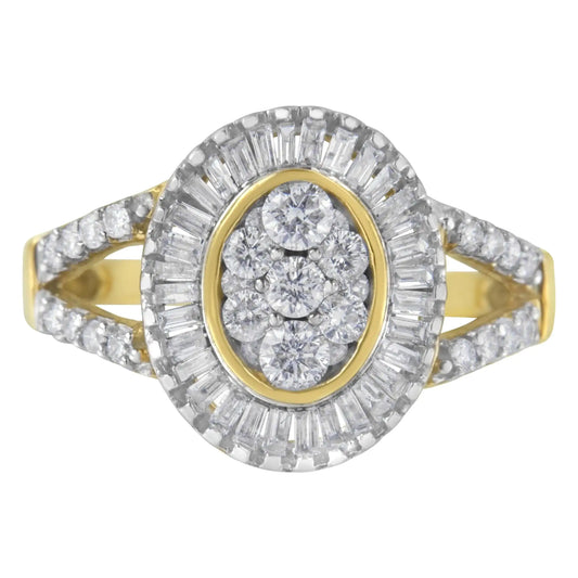 10k Yellow Gold Diamond Cocktail Ring (1 cttw, H-I Color, SI2-I1 Clarity)