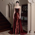 Load image into Gallery viewer, French Evening Dress For Toasting Wine Red New
