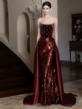 Load image into Gallery viewer, French Evening Dress For Toasting Wine Red New
