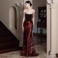 Load image into Gallery viewer, French Evening Dress For Toasting Wine Red New
