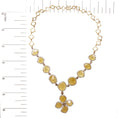 Load image into Gallery viewer, 14K Yellow Gold 16 7/8 Cttw Fancy Yellow Rose Cut Diamond 16" Collar Necklace with 4 Leaf Clover Drop (Fancy Yellow/I-J Color, I1-I2 Clarity)
