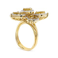 Load image into Gallery viewer, 14K Yellow Gold 8 1/10 Cttw Yellow Rose Cut Diamond Floral Petal Cocktail Ring (Yellow/I-J Color, I1-I2 Clarity) - Size 7
