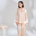 Load image into Gallery viewer, Ladies Long Sleeve Sleeping 100% Natural Silk Home Pajamas Set
