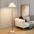 Load image into Gallery viewer, Retro Light Luxury Wood Grain Simple Pleated Floor Lamp Bedroom Bedside Sofa Study Floor Lamp
