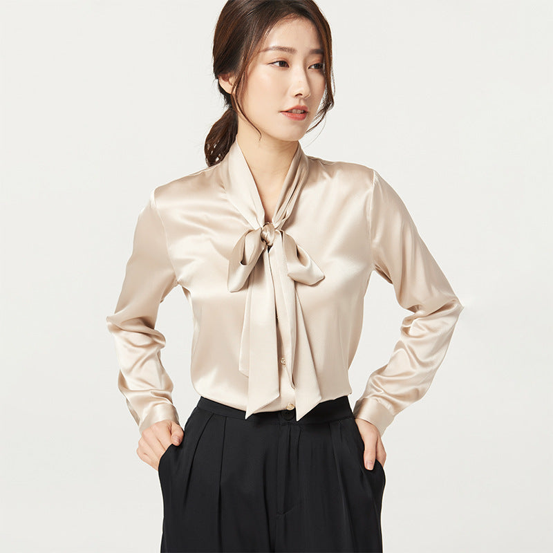 Women's Long Sleeve Ice Silk Royal Shirt