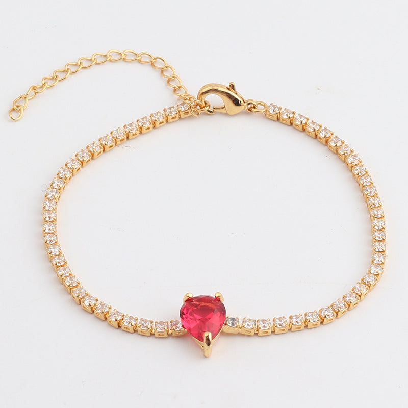 Drop-shaped Zircon Ladies Bracelet Simple Temperament Electroplating Real Gold