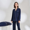 Load image into Gallery viewer, Ladies Long Sleeve Sleeping 100% Natural Silk Home Pajamas Set
