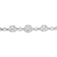 Load image into Gallery viewer, 10K White Gold 0.41 Cttw Round Prong and Bezel Set Cluster Diamond Alternate Pattern Bolo Bracelet (I-J Color, I1-I2 Clarity) - Adjustable 4" to 10"
