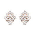 Load image into Gallery viewer, 18K Rose Gold 8 1/3 Cttw Pear and Round Diamond Floral Cluster Omega Earrings (F-G Color, VS1-VS2 Clarity)
